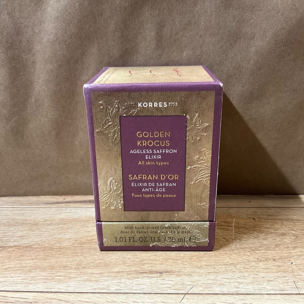 New! Korres Golden Krocus Ageless Saffron Elixir 1.01oz 30ml Greek Serum